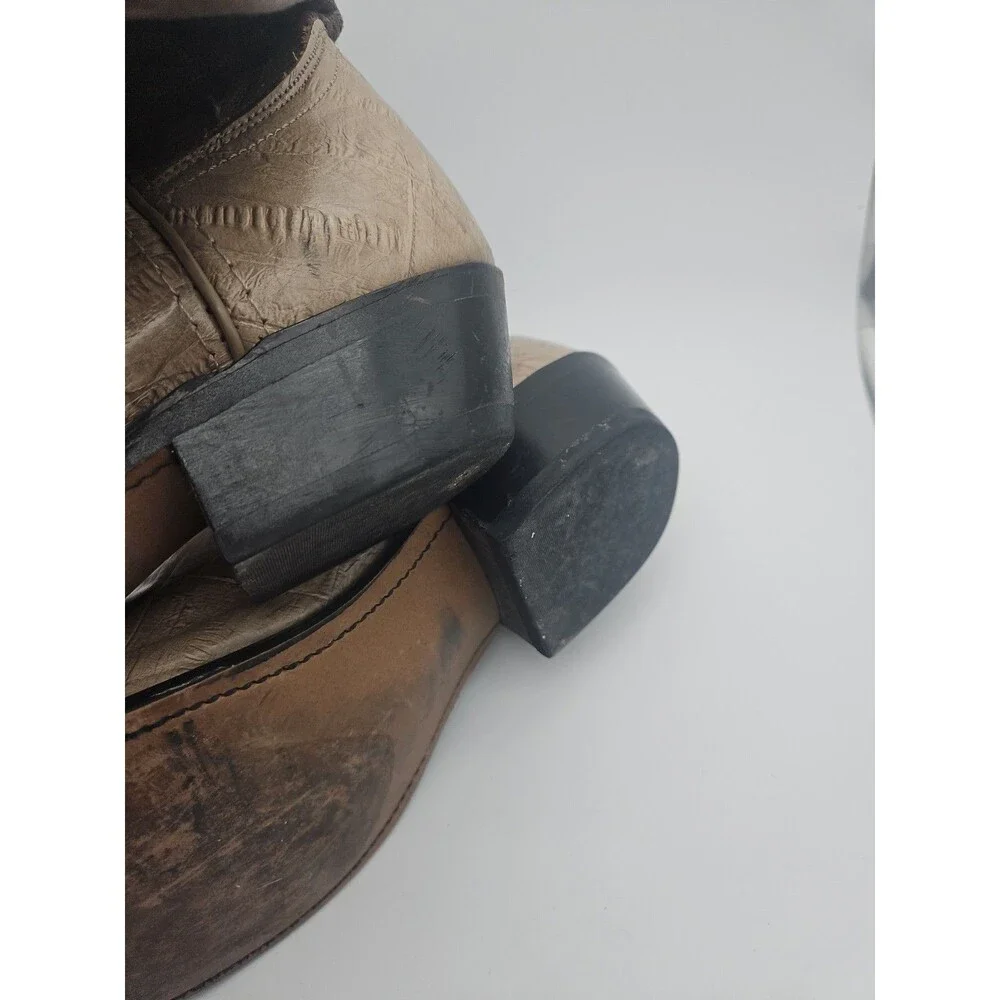Vintage Laredo 30809 Cowboy Boots Men's 9D Textured Leather Pointed Toe Roping